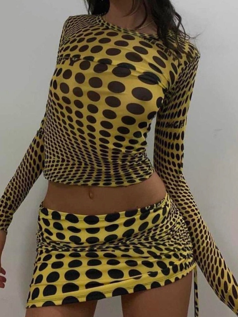 OMIGHTY Mesh Illusion Polka Dot Top Size S - Picture 4 of 9